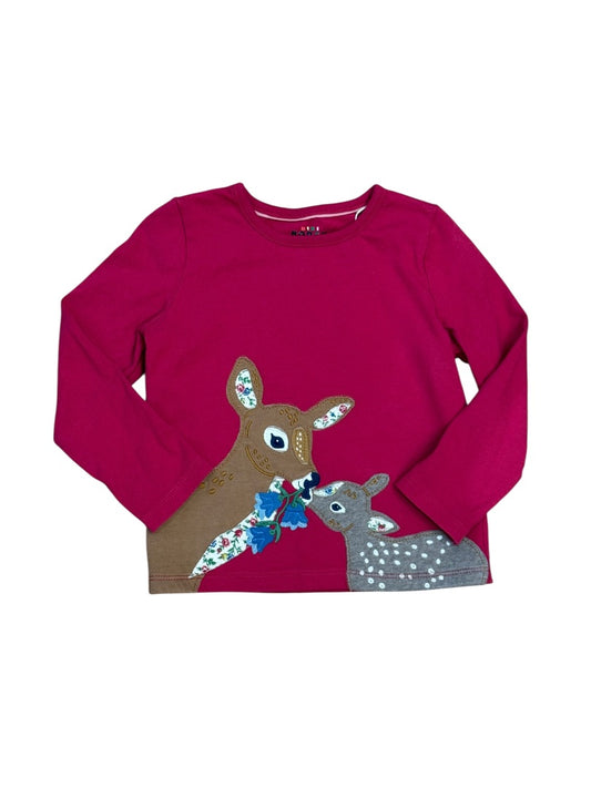L/S DOE & FAWN DEER APPLIQUE TOP