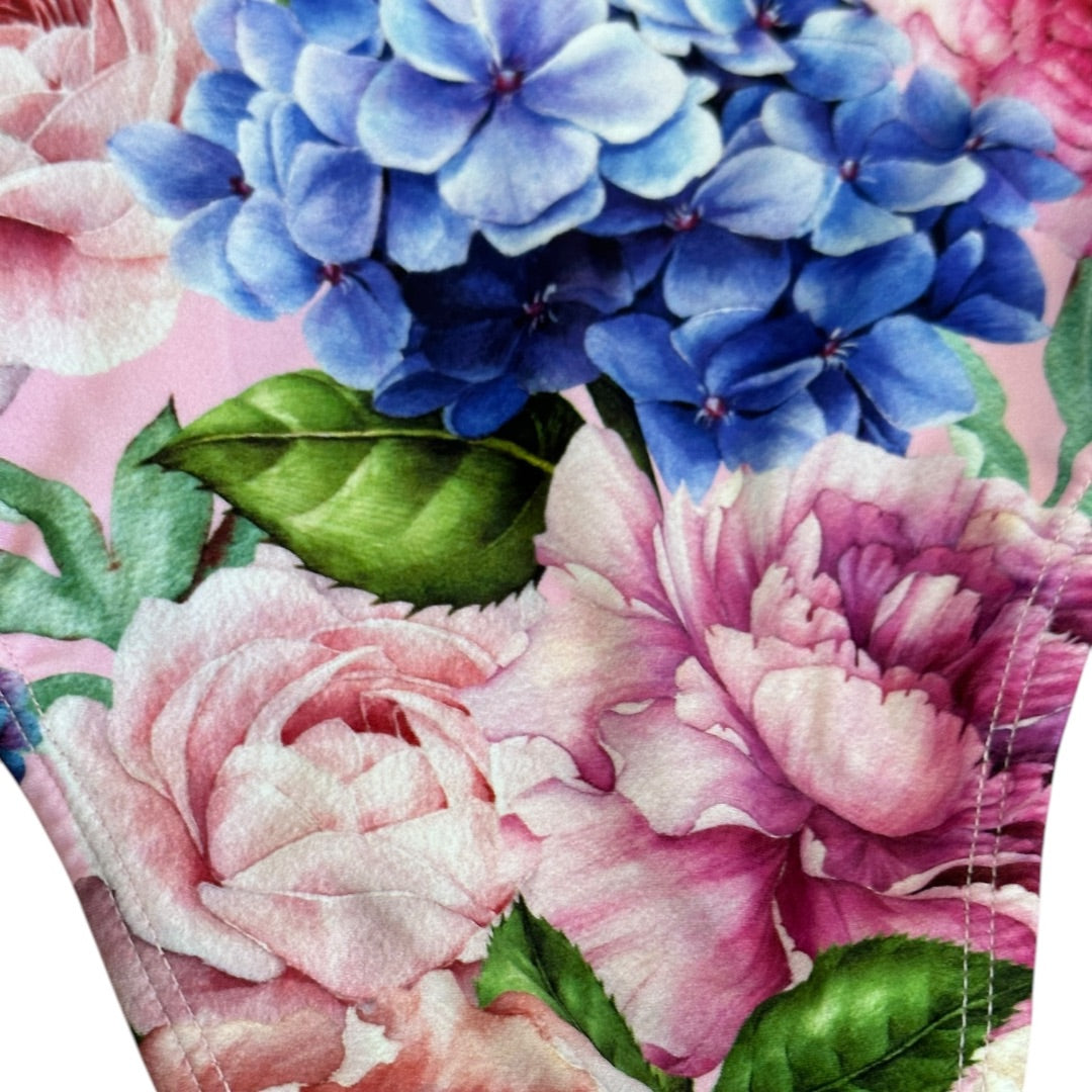 RUFFLE FLORAL ONE-PIECE