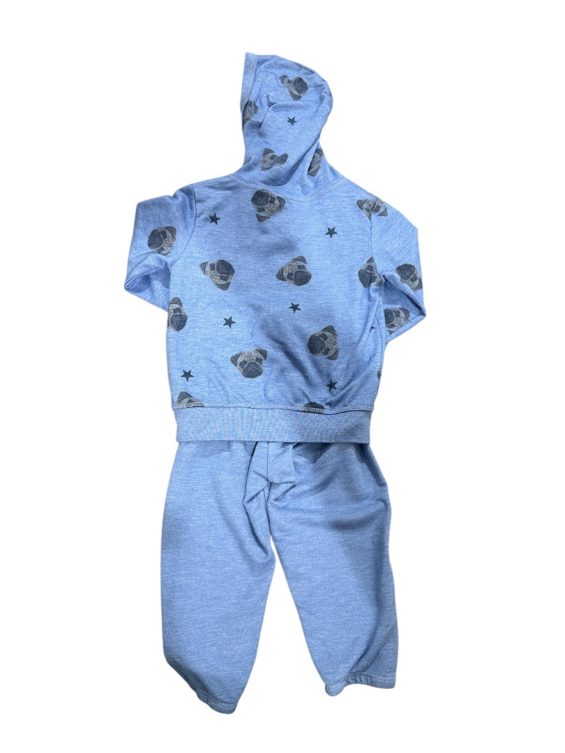 L/S PUG ZIP HOODIE, S/S TEE & JOGGERS (RETAIL $150)