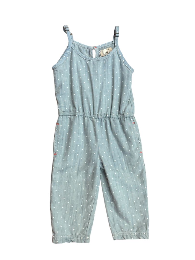 S/L HEARTS CHAMBRAY JUMPSUIT