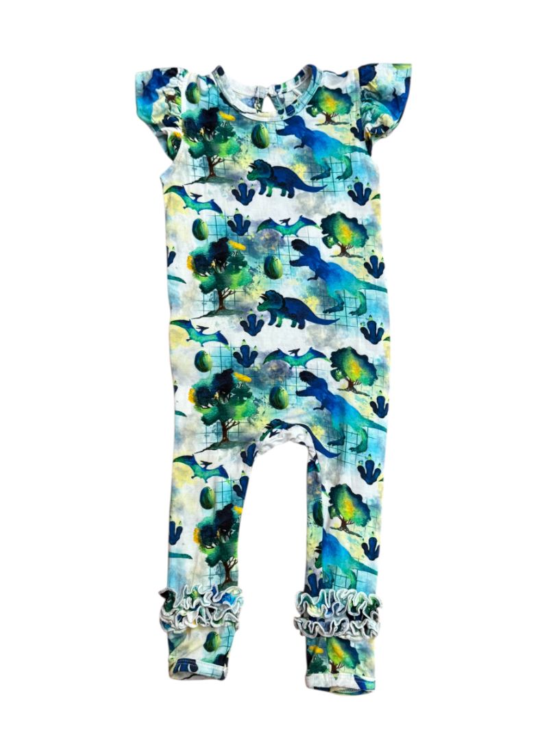 FLUTTER DINO RUFFLE JUMPSUIT