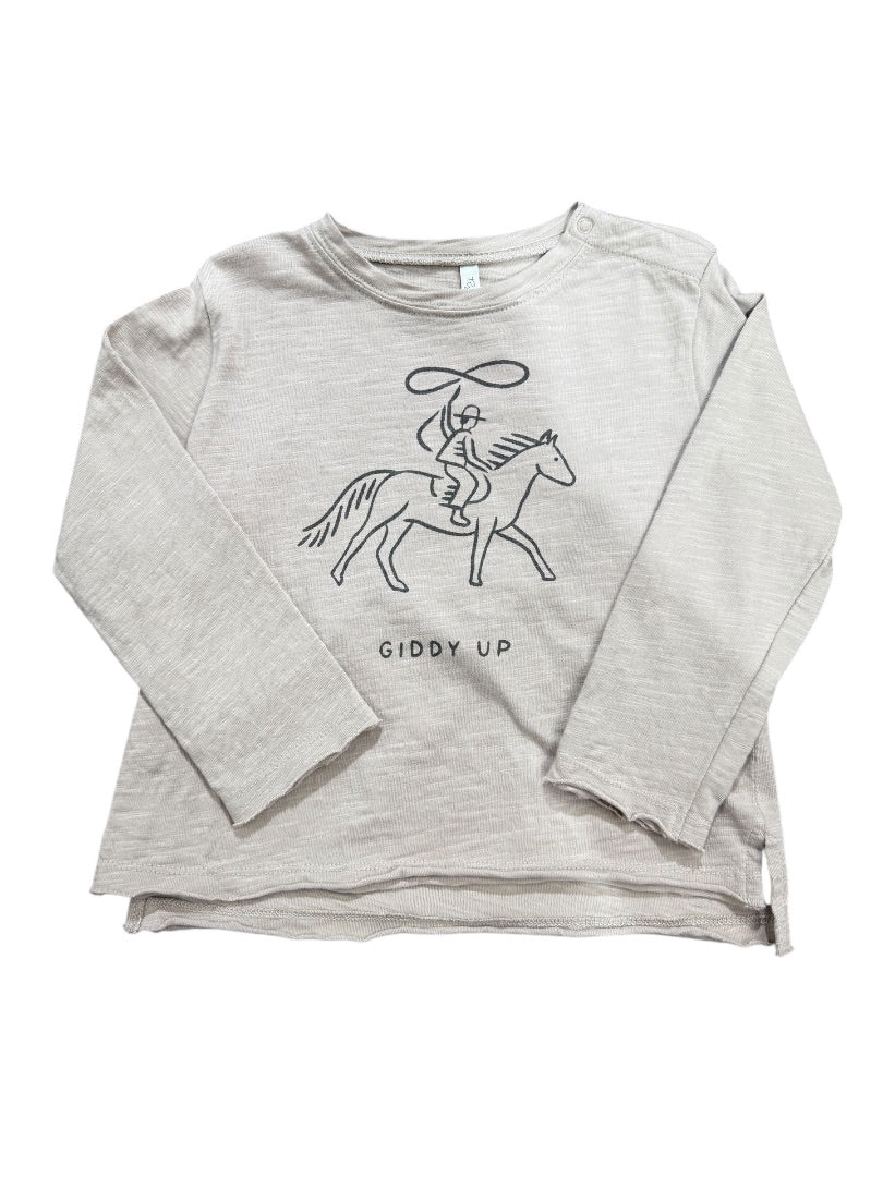 L/S "GIDDY UP" HORSE TEE