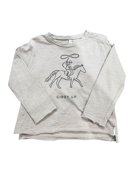 L/S "GIDDY UP" HORSE TEE