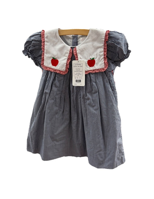 S/S APPLE COLLAR GINGHAM DRESS