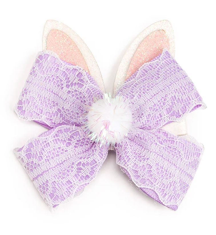 NEW LACE BUNNY BOW CLIP