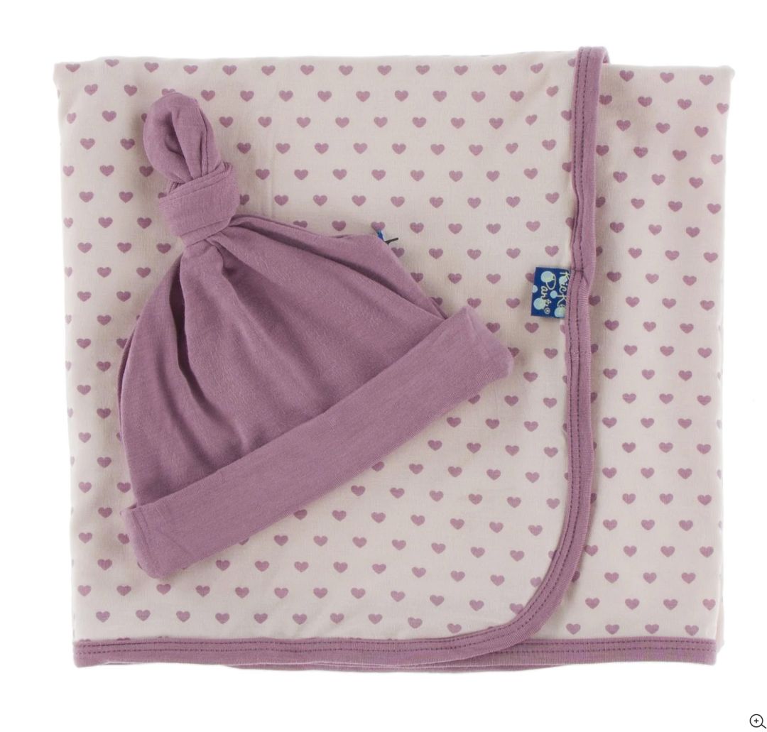 NEW TINY HEARTS SWADDLE & KNOT HAT