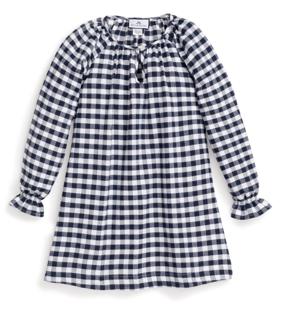 NEW L/S GINGHAM FLANNEL DELPHINE NIGHTGOWN
