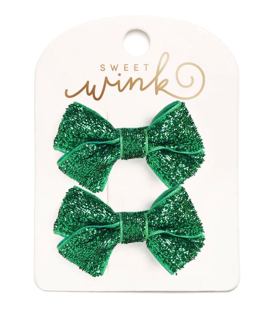 NEW SET OF 2 SPARKLE BOW CLIPS