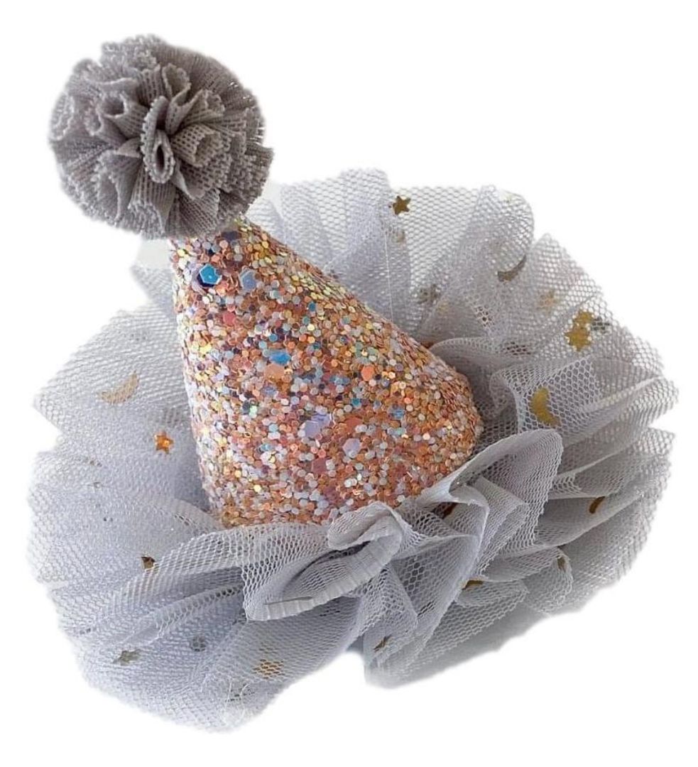 NEW RUFFLE GLITTER CROWN CLIP
